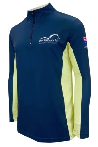 設計半胸拉鏈賽馬訓練服    訂做撞色運動衫   澳洲   燙印logo   男裝賽馬訓練服   W223